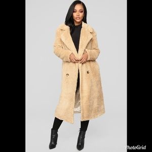 Fashion Nova Beige Classic Button Coat